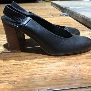 Delman Slingback Woodstacked Pumps